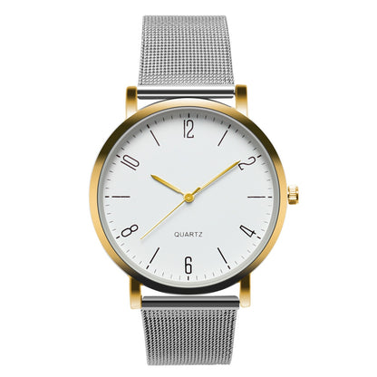 Women's Stainless Steel Silver Gold Mesh Watch Unique Simple Watches Casual Quartz Wristwatches Clock Hot Sale