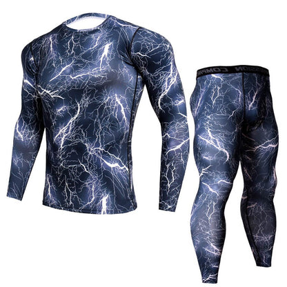 New Fitness Camo Shirt Men Compression Shirt 2Pcs/sets Sportswear MMA Rashguard Mens Joggers Leggings Gyms Bodybuilding Tights Camouflage Style