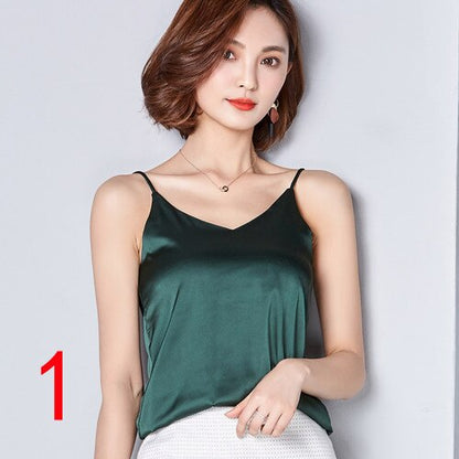 New LVTCH Summer One Size Chiffon Shirt V Neck Solid Color Sleevess Office Lady Work Casual Shirts