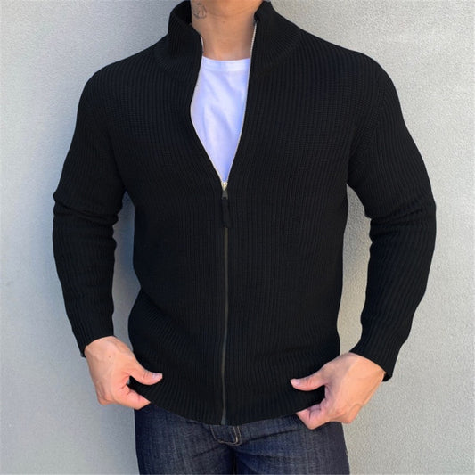 Men's Casual Sports Cardigan Coat Jacket Zipper Knit Sweater