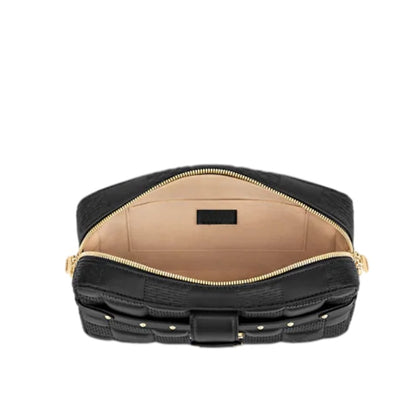 New Women's Genuine Leather Rivets Embroidery Removable Shoulder Chain Shoulder Crossbody Bags Ladies Camera Bag Handbag Purse