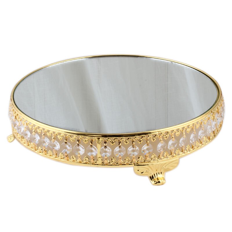 Gold & Silver Crystal Cake Stand Electroplating Mirror Face Fondant Cupcake Sweet Table Candy Bar Table Decorations