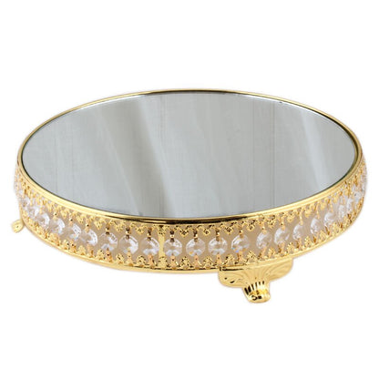 Gold & Silver Crystal Cake Stand Electroplating Mirror Face Fondant Cupcake Sweet Table Candy Bar Table Decorations