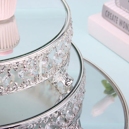 Gold & Silver Crystal Cake Stand Electroplating Mirror Face Fondant Cupcake Sweet Table Candy Bar Table Decorations