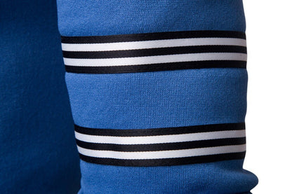Men's Cardigan Hoodie Sweater long sleeved slim men's zipper hoodie jacket casual striped stitching jacket