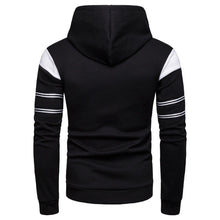 Load image into Gallery viewer, Men&#39;s Cardigan Hoodie Sweater long sleeved slim men&#39;s zipper hoodie jacket casual striped stitching jacket
