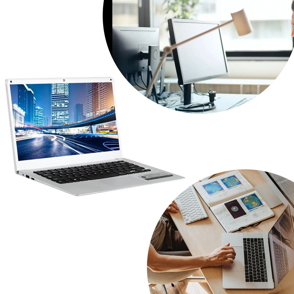 Newest Portable 14 Inch Laptop Intel Four core CPU N3350 2.4Ghz Ram 6GB+ Rom 64GB High Definition Computers Window 10 Notebook