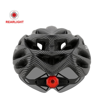 Newest Road Bike Mountain Bike Helmet with TT Lens & Visor Men Women Cycling Helmet with Rear Light Sports Mtb Bicycle Helmet