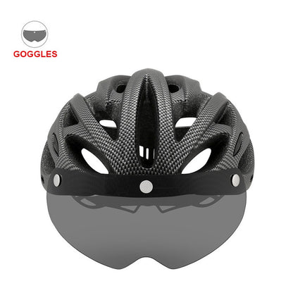 Newest Road Bike Mountain Bike Helmet with TT Lens & Visor Men Women Cycling Helmet with Rear Light Sports Mtb Bicycle Helmet