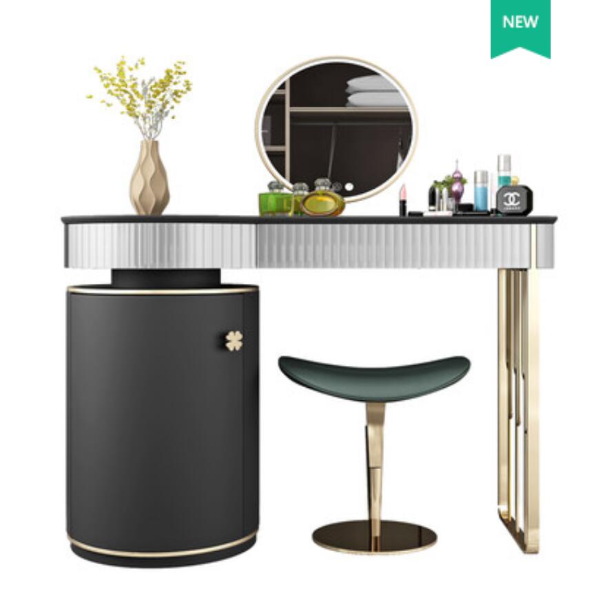 Nice stainless steel high grade Beautiful dressing table with Lockers with mirror  Light and chair