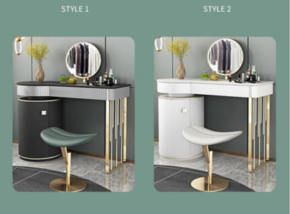 Nice stainless steel high grade Beautiful dressing table with Lockers with mirror  Light and chair