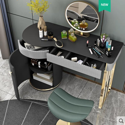 Nice stainless steel high grade Beautiful dressing table with Lockers with mirror  Light and chair
