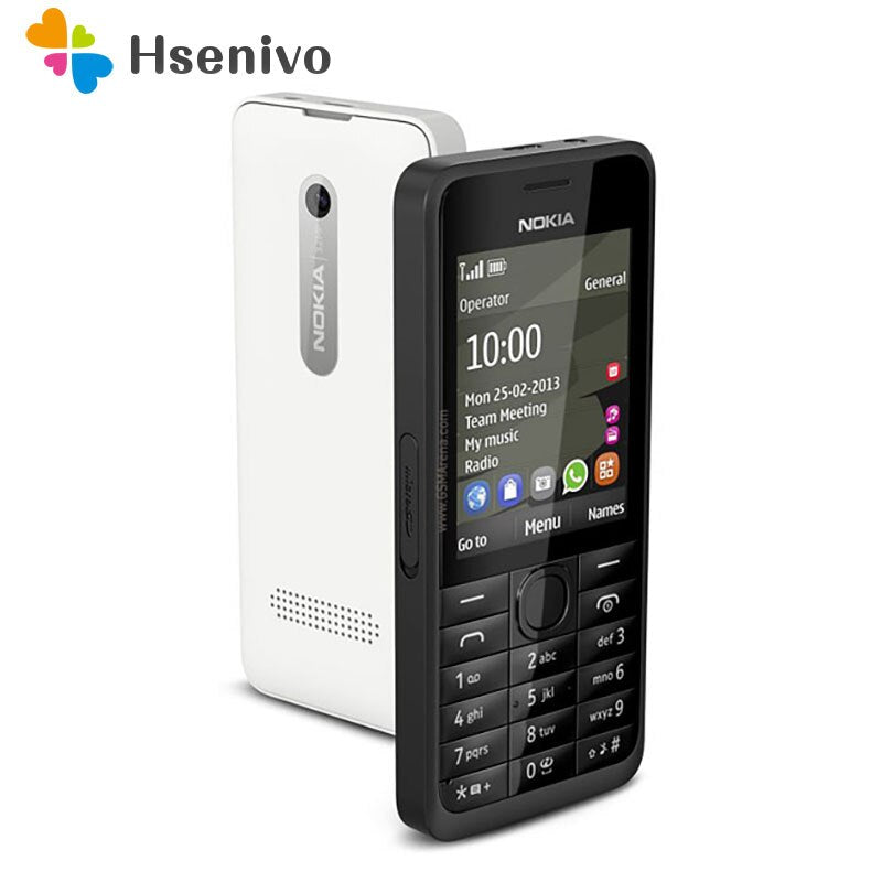 Nokia 301 refurbished-Original Nokia 301 original GSM 2.4" Dual SIM Cards 3.2MP Mobile Phone refurbished