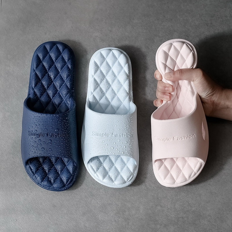 Non-slip Women's Slippers Thick Bottom Indoor Home Couples Home Bathroom Slippers Soft Ins Tide To Wear Cool Slippers