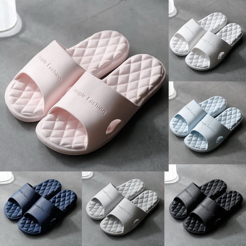 Non-slip Women's Slippers Thick Bottom Indoor Home Couples Home Bathroom Slippers Soft Ins Tide To Wear Cool Slippers