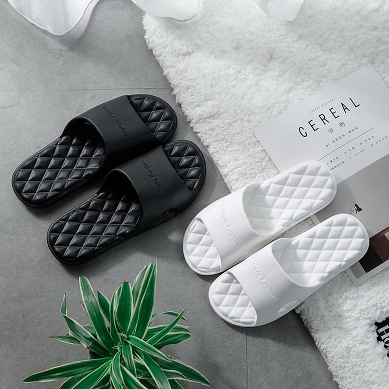 Non-slip Women's Slippers Thick Bottom Indoor Home Couples Home Bathroom Slippers Soft Ins Tide To Wear Cool Slippers