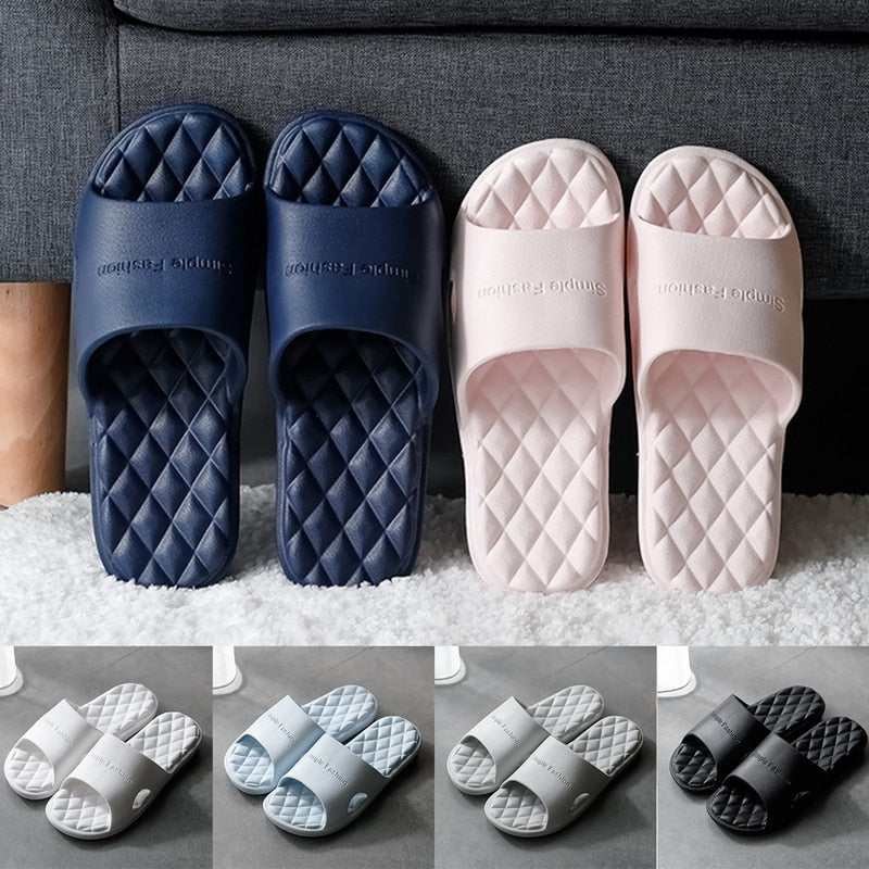 Non-slip Women's Slippers Thick Bottom Indoor Home Couples Home Bathroom Slippers Soft Ins Tide To Wear Cool Slippers