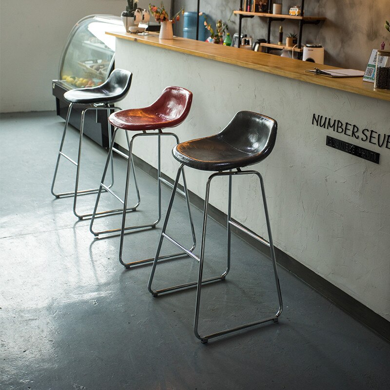 Nordic Bar Chair Backrest Bar Table Furniture for Home Kitchen Chair High Stool Clothing Store Photo Stool Bar Stool Bar Chairs