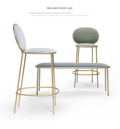 Nordic Bar Stool Wrought Iron Ins Creative Table Gold Lift Cafe Back Net Red High Chair Simple Counter Stool Bar Stools