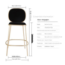 Cargar imagen en el visor de la galería, Nordic Bar Stool Wrought Iron Ins Creative Table Gold Lift Cafe Back Net Red High Chair Simple Counter Stool Bar Stools
