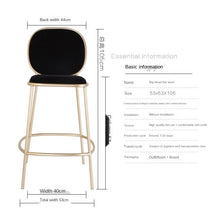 Charger l&#39;image dans la galerie, Nordic Bar Stool Wrought Iron Ins Creative Table Gold Lift Cafe Back Net Red High Chair Simple Counter Stool Bar Stools
