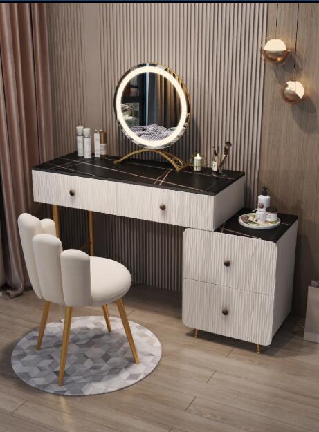 Nordic Light luxury rock board dresser storage cabinet modern simple makeup table creative net red bedroom
