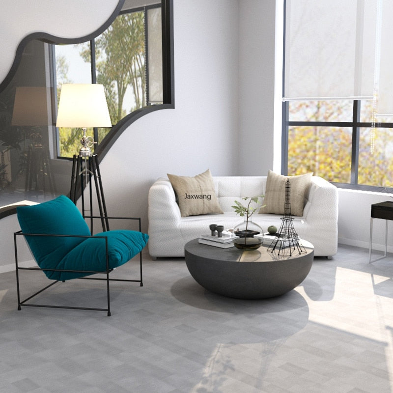 Nordic Living Room Sofas Wrought Iron Sofa Luxury Simple Modern Apartment Living Room Sofa Clothing Store Rest Single Armchair