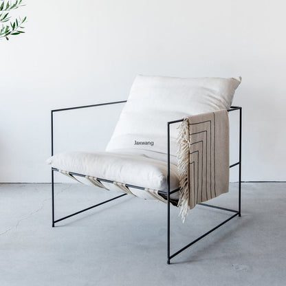 Nordic Living Room Sofas Wrought Iron Sofa Luxury Simple Modern Apartment Living Room Sofa Clothing Store Rest Single Armchair