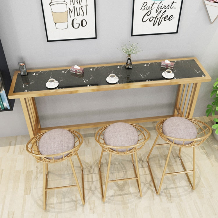 Nordic Marble Bar Table Wrought Iron Net Red High Table Home Living Room Partition Cabinet Simple Modern Bar Chair