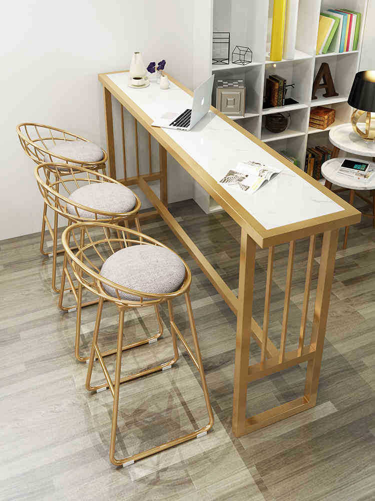 Nordic Marble Bar Table Wrought Iron Net Red High Table Home Living Room Partition Cabinet Simple Modern Bar Chair