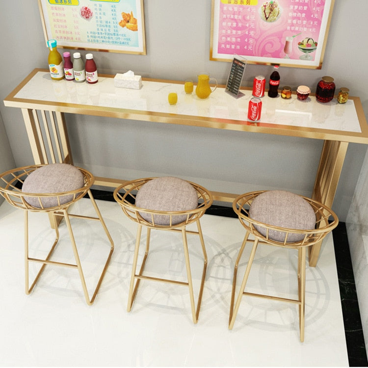 Nordic Marble Bar Table Wrought Iron Net Red High Table Home Living Room Partition Cabinet Simple Modern Bar Chair