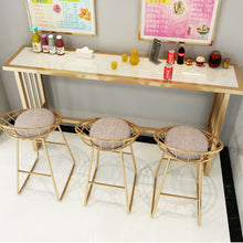 Load image into Gallery viewer, Nordic Marble Bar Table Wrought Iron Net Red High Table Home Living Room Partition Cabinet Simple Modern Bar Chair
