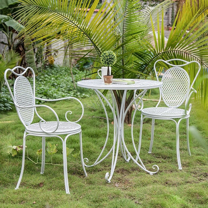 Nordic Open Balcony Negotiation Table Outdoor Garden White leisure Table And Chair Combination Patio Furniture Set