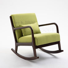Load image into Gallery viewer, Nordic Solid Wood Rocking Chair Lazy Sofa Balcony Leisure Rocking Chair Sofa Chair Modern Minimalist Nap Rocking Chair Back
