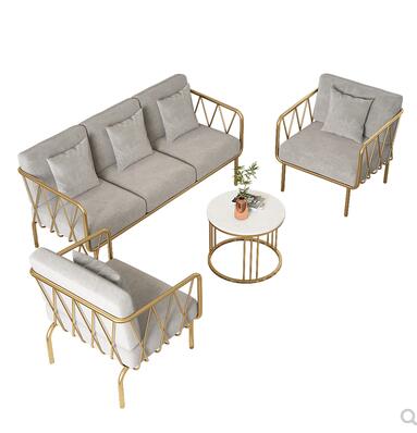 Nordic ins simple wrought iron loft sofa net red living room coffee shop clothing store rest double lazy sofa