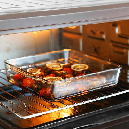 Nordic microwave oven baking tray glass plate with two ears special western tableware for creative dish steak baking accessories