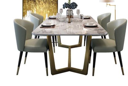Nordic minimalist modern dining table and chair combination rectangular stainless steel home dining table dining table