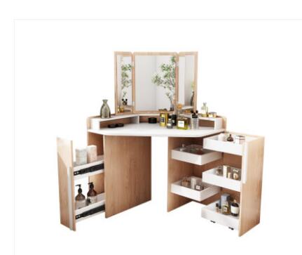 Nordic small apartment corner dressing table bedroom modern minimalist corner storage makeup table net red ins makeup table