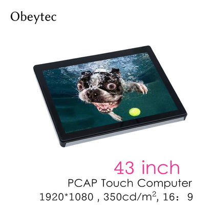 OBT430K-RK3288 43" Android projected capacitive touchscreen AIO computer, FHD, 350nits