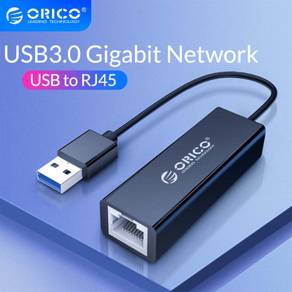 ORICO Lan Network Card USB 3.0 2.0 Gigabit Ethernet Adapter USB to RJ45 Enthernet network cable connection. 10M/100/1000M for Windows 10 8 8.1 7 XP Mac OS