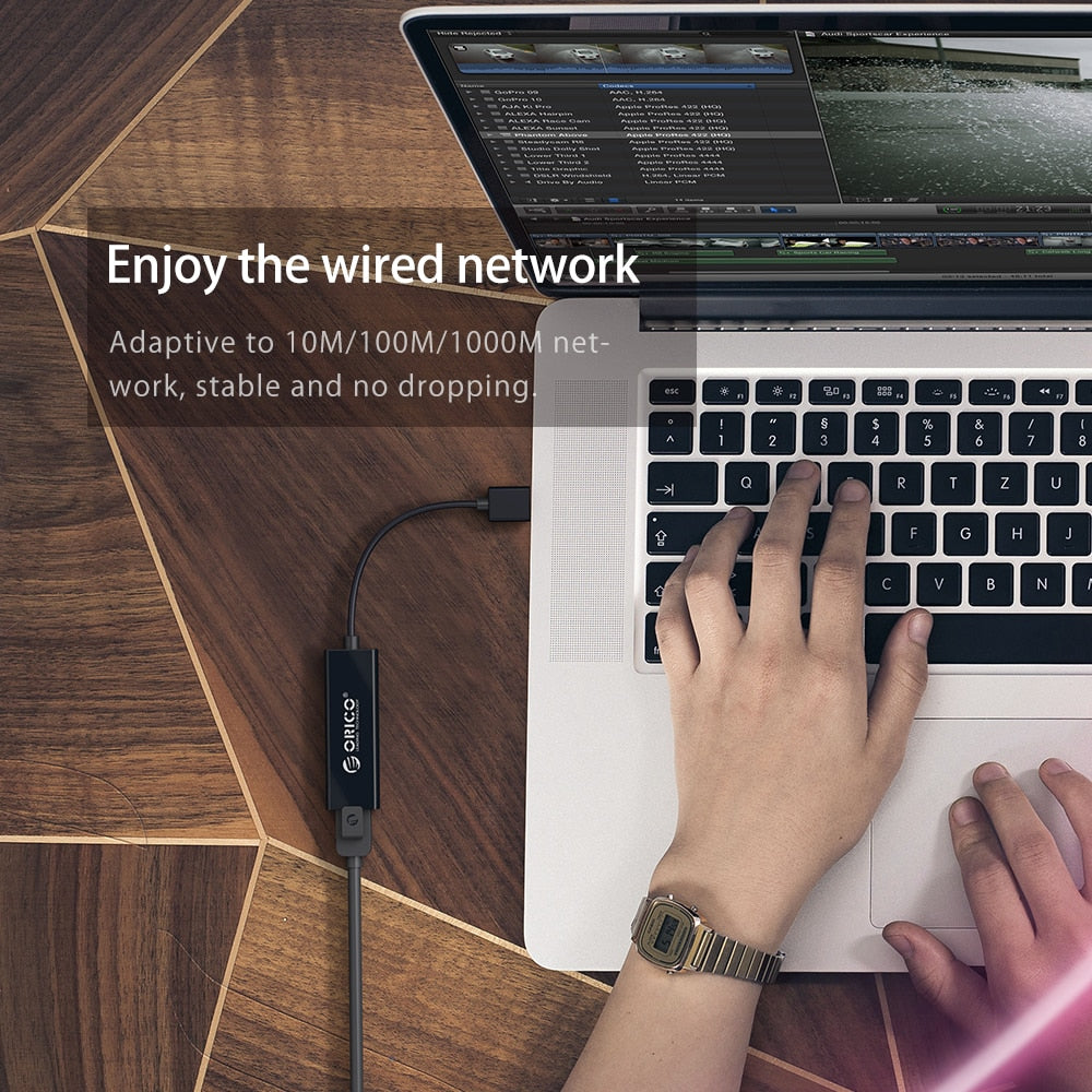ORICO Lan Network Card USB 3.0 2.0 Gigabit Ethernet Adapter USB to RJ45 Enthernet network cable connection. 10M/100/1000M for Windows 10 8 8.1 7 XP Mac OS
