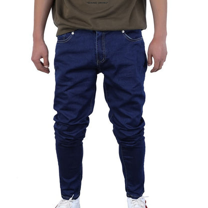Oeak Men's Solid Color Jeans 2019 New Shinny Denim Pencil Pants Fashion Casual Straight Stretch  Trousers