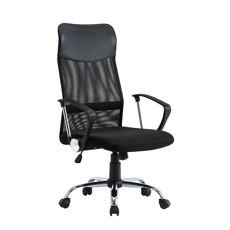 Office chair with high back and mesh cloth chair with adjustable height, ergonomic, can be rotated and supported by waist. Comfo