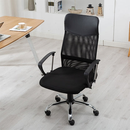 Office chair with high back and mesh cloth chair with adjustable height, ergonomic, can be rotated and supported by waist. Comfo