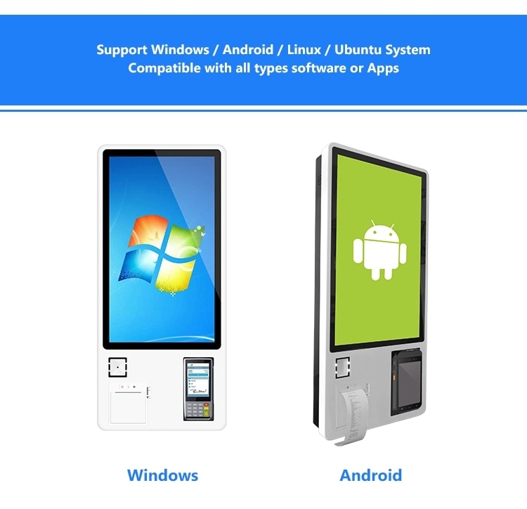 One-two-dimensional Code Scanning Device Built in camera and 4G modual and printer self service Ordering payment making Kiosk