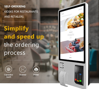 One-two-dimensional Code Scanning Device Built in camera and 4G modual and printer self service Ordering payment making Kiosk