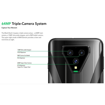 Original Black Shark 3 Global Version 8G 128G Gaming 5G Mobile phones Octa Core 4720mAh 6.67" Snapdragon 865 Smartphone