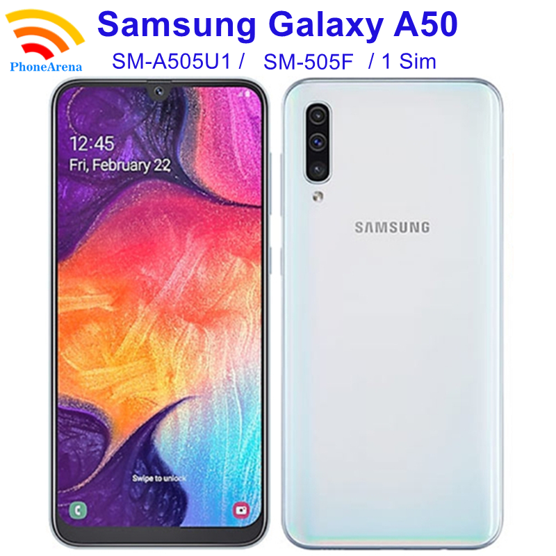 Original Samsung Galaxy A50 A505FD A505U1【98% New】Unlocked Smartphones 4GB RAM 64GB ROM 6.4" Octa Core NFC 4G LTE Cell Phone