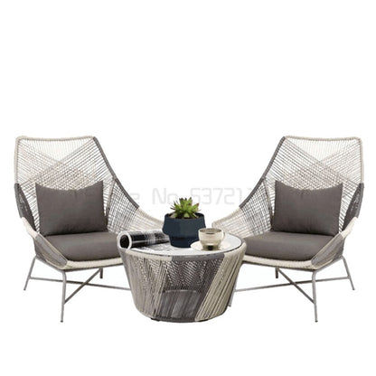 Outdoor Chair Three-piece Model Room Lounge Chair Balcony Small Table And Chairs Combination Garden Small Coffee Table Sofa Patio Furniture
