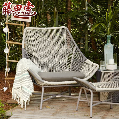 Outdoor Chair Three-piece Model Room Lounge Chair Balcony Small Table And Chairs Combination Garden Small Coffee Table Sofa Patio Furniture